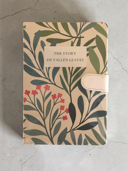 Story of Fallen Leaves Premium Hardcover Notebook Collection – Floral Design Journals with Button Strap
