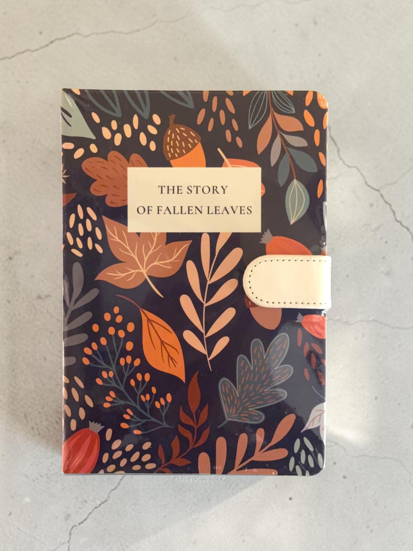 Story of Fallen Leaves Premium Hardcover Notebook Collection – Floral Design Journals with Button Strap